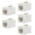 【5個】 LANケーブル 中継コネクタ RJ45 メス-メス CAT6 8P8C キーストン 延長用 約30*22*5mm