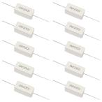 【10個】 抵抗器 セメントタイプ 5W 許容誤差±5% 電子工作 パーツ ホワイト 約21.7*9.8*9.3mm 5W 10Ω