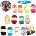 【12色セット】毛糸 編み物 並太 アクリル毛糸 カラフル 1玉10g