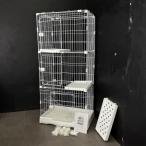  кошка клетка ширина 82cm 2/3 уровень [ б/у ]PETTOM башня для кошки домашнее животное мера с роликами оттенок белого / 70357