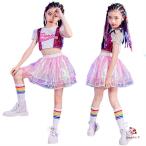  девочка танцевальный костюм юбка розовый Kids Dance презентация выставить Cheer девушка hip-hop модный симпатичный верх и низ ребенок одежда K-POP Корея ребенок одежда постановка ....