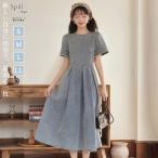 ショッピングワンピース 夏 レディース ワンピース デニムワンピース レディース 春 夏 きれいめ 女性 中学生 高校生 体型カバー ロング丈 袖あり 半袖 ビーチワンピース 夏 結婚式 お呼ばれ 二次会 お