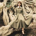 制服 女子高生 JK学生服 レトロワンピース ロリータ 学園風 長袖 ロング丈 ロングワンピ ミモレ 通学 大人 通勤 普段着 lolita コスプレ 衣装 復古風ワンピース