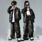 танцевальный костюм Kids hip-hop белый внутренний рубашка с длинным рукавом Denim жакет брюки .... Kids девушки мужчина выставить . рука k-pop Корея stage .