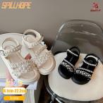 キッズサンダル 女の子 お姫様靴 パール飾り ストラップサンダル ダンス靴 可愛い プリンセス風 柔らかい 子供用 ピアノ発表会 演奏会 ジュニア 子供靴 アウトド