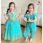  Kids Arabia n костюмы девочка Aladdin Princess костюм .. sama короткий рукав длинное платье One-piece ремешок tops Aladdin брюки комплект 