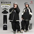 黒 ウインドブレーカー 前開き キッズ ダンス衣装 ジ