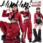レッド 革 ジャケット キッズダンス ダンス衣装 ヒップホップ 女の子 赤 フェイクレザー 上着 へそ出し カーゴパンツ 黒 短パン レッグウォーマー タンクトップ