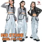 子供ダンス シルバー 黒 キッズダンス衣装 女の子 スパンコール ヘソ出し トップス 銀パンツ ガールズ ジャズダンス ヒップホップ jazz k-pop ストリート ダ