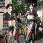 浴衣 黒 浴衣 レディース セット 女性 ゆかた 高校生 浴衣 大人っぽい ブラック 花柄 牡丹 大人っぽい 女の子  浴衣 初心者 部屋着 はなやか 花柄 大きいサイズ