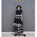 ショッピングレディ 夏 セットアップ 上下セット 夏セットアップ ドットスカート レディース カジュアル 半袖 夏 ドット柄 キレイめスカート ブラウス トップス 水玉スカート 切替え 大