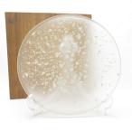 美品 藤田喬平 手吹皿 31cmプレート 銀彩 艶消し 大皿 飾皿 SC9379Q1