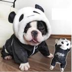 犬服パンダつなぎ防寒冬服フード付きドッグウェア中型犬小型犬可愛いコスプレ秋...