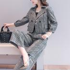 即納在庫限り特価セットアップスーツワイドレッグパンツスーツレディースファッ...