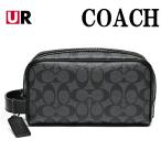 ショッピングシグネチャー コーチ バッグ セカンドバッグ アクセサリーポーチ ポーチ メンズ レディース COACH 2515 QBMI5 PVC シグネチャー チャコール/ブラック