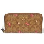 【並行輸入品】 コーチ COACH 財布 長財布 F2858 IMLL9 PVC シグネチャー バタフライ 蝶々 プリント アコーディオン ジップアラウンド カーキ