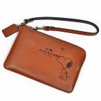 【並行輸入品】 コーチ 財布 コインケース  ポーチ COACH F65193 SV/SD スヌーピー ピーナッツ コラボ レザー リストレット サドル
