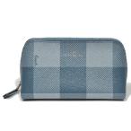 【並行輸入品】 コーチ COACH バッグ 化粧 ポーチ F67935 SV/CF PVC プラッド チェック柄 17cm コスメティック ケース コーンフラワーブ