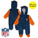 NFL公式 アウタースタッフ ベビー用モコモコフリースフード付き防寒カバーオール 子供用アウタージャケット シカゴ・ベアーズ Chicago Bears