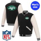 NFL公式 メンズ アウター スタジャン バーシティジャケット アメフト ニューヨーク・ジェッツ New York Jets Reversible Faux Leather Sleeves Varsity Jacket