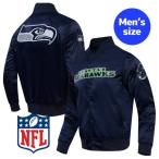 プロスタンダード NFL公式 メンズ アウター ナイロンジャケット ジャケット スタジャン シアトル・シーホークス SEATTLE SEAHAWKS BIG LOGO SATIN JACKET