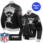 NFL公式 メンズ アウター スタジャン ジャケット ジャンパー プロスタンダード ラスベガス・レイダース LAS VEGAS RAIDERS BEST OF MEN'S RIB SATIN JACKET