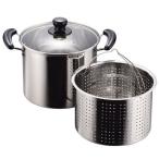 ショッピングパスタ パスタ鍋 IH対応 パスタ用鍋 なべ 寸胴鍋 ih ガラス蓋付き スパゲティ スパゲッティ 麺類 ゆがく 茹でる 中子取り外し 使いやすい 茹で 煮込む ステンレス製