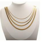 1pc Flat Sune -k цепь колье Gold нержавеющая сталь цепь колье цепочка (UE7)