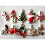 usausaのお店 サンタ・ツリー・ブーツ クリスマスのチャーム オーナメント 10個セット(約17mmから27mm) (B041)