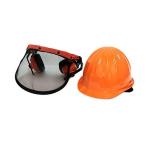 ヘルメット アンボプロテクター イヤーマッフル付  ナイロン製メッシュ付 ごみ除けシート付 刈払 草刈 TOYO SAFETY トーヨーセーフティー 三冨DZ