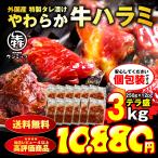 ショッピング焼肉 父の日 ＼14,880円が10,880円／牛 牛肉 ハラミ 焼肉 3kg（250g×12p）メガ盛り 大容量 やわらかハラミ BBQ BBQセット