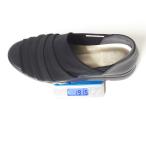 高齢者の履きやすい靴 サンダル レディース 歩きやすい Put's 靴 プッツ 靴 Puts 靴 3006 クロ グレー スリッポン 厚底 サンダル かかと付き 4E 幅広 外反母趾