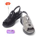 ショッピングサンダル レディース 歩きやすい 高齢者の履きやすい サンダル レディース 歩きやすい Put's 靴 Puts プッツ 靴 サンダル 1650 クロ エタン おしゃれなサンダル ローヒール 外反母趾 履きやすい