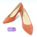 パンプス 歩きやすい パンプス 痛くない エイゾー 靴 セール EIZO 14342 オレンジ スェード ポインテッドトゥ パンプス ヒール 結婚式 披露宴 パーティー 通勤靴