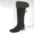 モードカオリ 靴 ブーツ レディース ロング ブーツ ヒール MODE KAORI ブーツ 34257 ブラック ニーハイ ロングブーツ ボア ファー レース飾り おしゃれなブーツ