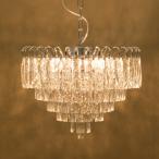 シャンデリア 6灯 LED電球対応 モダンガラス 照明器具 吊照明 ゴージャス モダン おしゃれ ランプ 照明 ライト クリスタルガラス ホテルラウンジ風 レベッカ