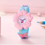  Kids часы симпатичный девушки 3D цветок бабочка бабочка аналог силикон женщина студент наручные часы ребенок детский ребенок подарок 