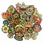 ワッペン 25枚セット エンブレム 王冠 クラウン ゴールド アイロン アップリケ アイロンワッペン 刺繍