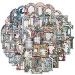 50 листов стикер retro витражное стекло способ цветок зеркало прозрачный модный симпатичный водонепроницаемый водостойкий наклейка набор 