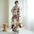 ショッピング振袖 レンタル 振袖 成人式 結婚式 21点セット 古典柄 レトロ アンティーク系 花 ベージュ系 梅 菊 桜 正絹 薄梅鼠に可憐うめ ※2027年1月ご予約空きなし