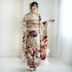 レンタル 振袖 成人式 21点セット 古典柄 レトロ アンティーク系 結婚式 結納 花 正絹 ベージュ系 象牙色と深紅の豪華古典柄 ※2026年1月ご予約空きなし