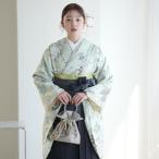袴 レンタル 卒業式 2尺袖着物 袴 17点セット レトロ モダン 袴セット 卒業式 花柄 緑系