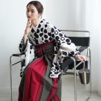 袴 レンタル 卒業式 2尺袖着物 袴 17点セット モダンアンテナ レトロ モダン 袴セット 卒業式 ドット 重ね衿縫い付済