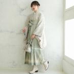 袴 レンタル 卒業式 袴 2尺袖着物 袴 17点セット ニコアンティーク レトロモダン 系 袴セット 卒業式 ペイズリー ベージュ系