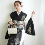 ショッピング着物 訪問着 レンタル おしゃれ 20点 フルセット 正絹 着物 花柄 黒系 七五三 結婚式 卒業式 フォーマル モダン ※2026年1月予約空きなし