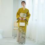 ショッピングレトロ 訪問着 レンタル おしゃれ 20点 フルセット 正絹 黄 からし 古典柄 レトロ 花 入学式 入園式 卒業式 卒園式 結婚式 七五三 ※2025年11月〜12月予約空きなし