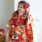 レンタル 七五三 3歳 女の子 LOWRYS FARM ローリーズファーム 雲に橘 赤 和柄 レトロ 菊 紅葉 梅 日本製 三歳 被布セット ※2025年11月〜12月予約空きなし