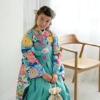 袴 レンタル 小学生 2尺袖着物 袴 15点セット SISTER JENNI / シスタージェニィ レトロモダン系 袴セット 卒業式 菊 水色系