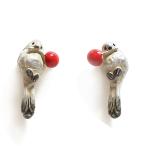 ピアス レディース アクセサリー パルナートポック レトロ シマエナガ しまえなが オフ白系 シルバー 鳥 アシメ おしゃれ サージカル Palnart Poc ハンドメイド