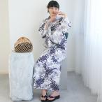 浴衣 レディース セット utatane 高級変わり織 浴衣3点セット 白地に古典乱菊 フリーサイズ 浴衣セット（ゆかた・帯・下駄） レトロ